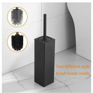 BGL Toilet Brush and Holder Set, Matte Black Freestanding Space Saving